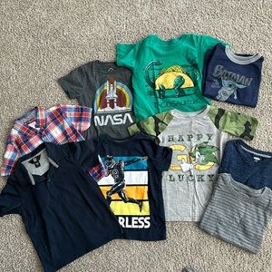 Bundle of 9 Boys Short Sleeve Shirts, Various Brands, size 5